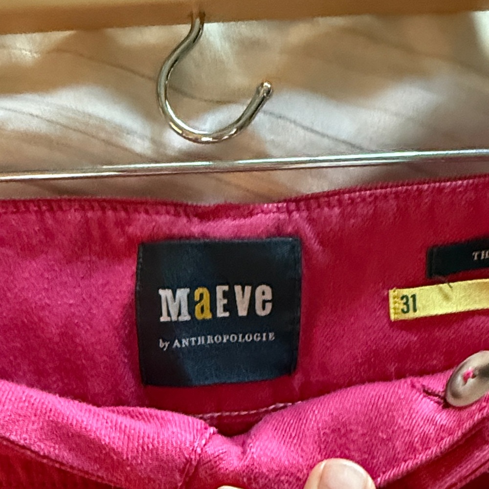 Anthropologie Colette Hot Pink linen Pants 31 - Picture 2 of 3